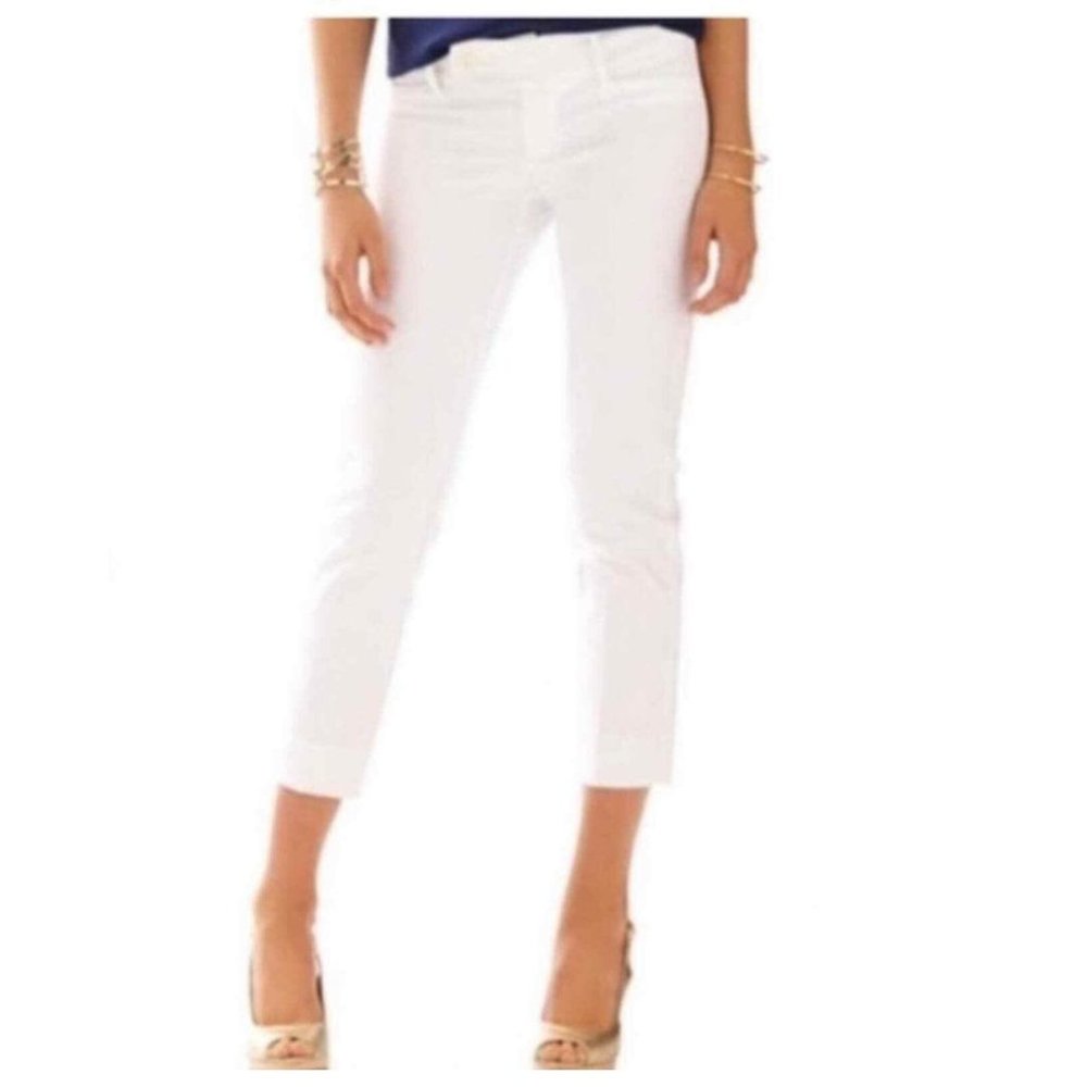 Lilly Pulitzer White Cropped Slim Trousers